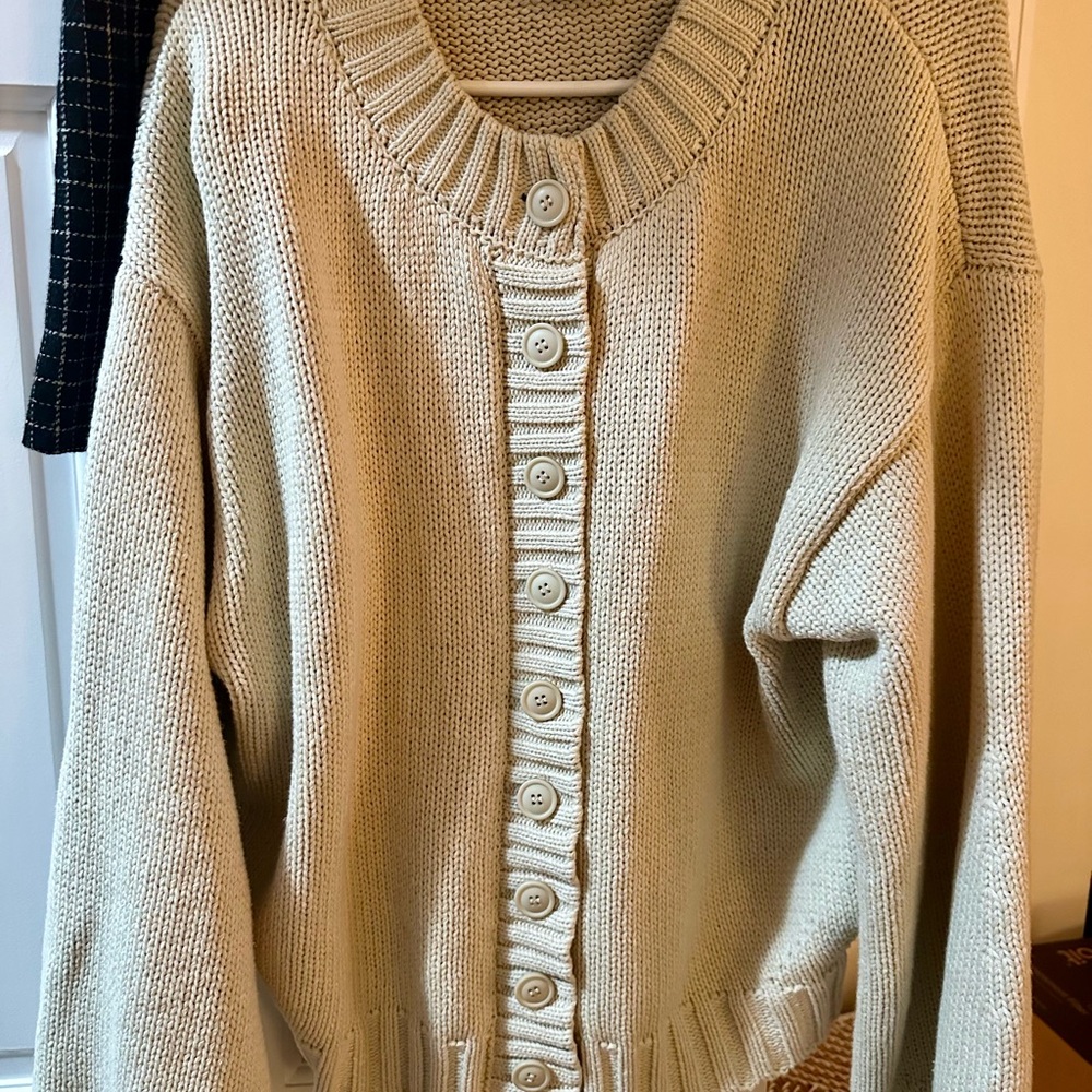 New Princess Polly Beige Button-Up Cardigan